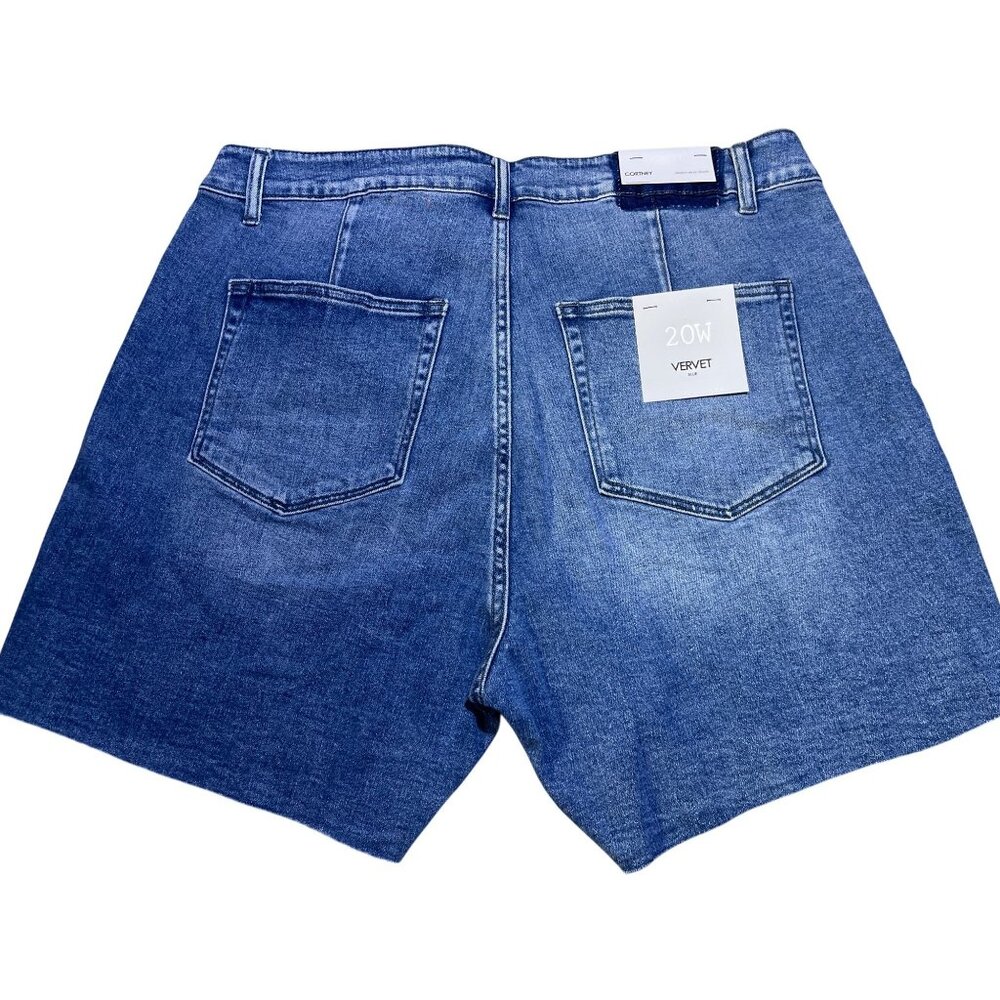 Vervet Blue Womens Size 20W Cortney Stretch Mom Shorts - Picture 2 of 10